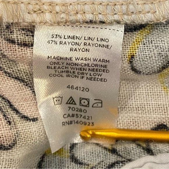 Loft women's size 10 floral linen blend tie waist flat front summer shorts - Picture 8 of 8